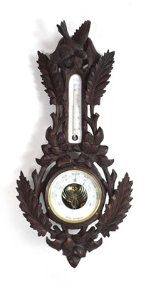 Lot 58 - A 19th century banjo barometer, the dial...