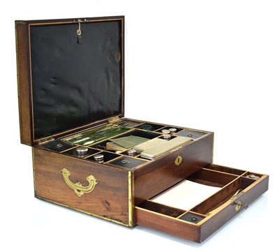 Lot 62 - A mid-19th century rosewood and brass mounted...