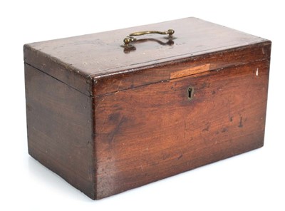 Lot 67 - A 19th century mahogany box of caddy, the top...