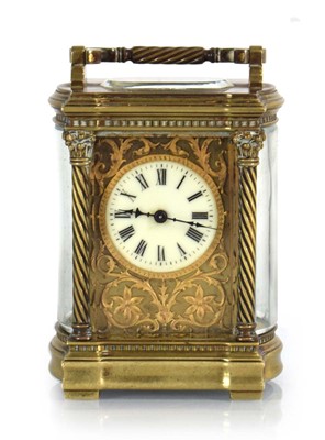 Lot 69 - A 19th century carriage timepiece, the...
