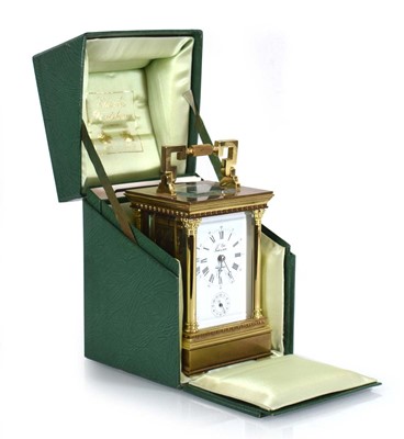 Lot 71 - A 20th century French repeater carriage clock...