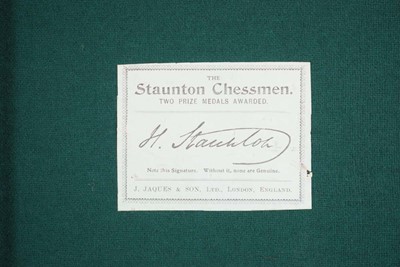 Lot 76 - A set of J. Jaques & Son 'Staunton' chessmen,...