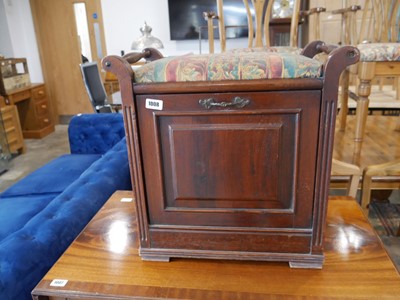 Lot 1008 - Wooden piano stool with integrated magazine...