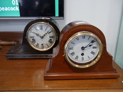 Lot 1013 - 2x wooden cased Napoleon style mantle clocks