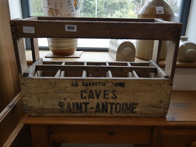 Lot 1015 - Vintage wooden wine crate initialized LA...