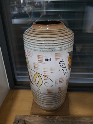 Lot 1016 - Large floral patterned ceramic West German vase