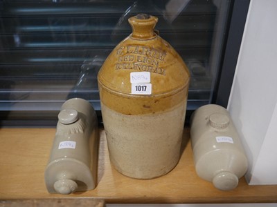Lot 1017 - Ceramic flagon initialising R. Large Red Lion...