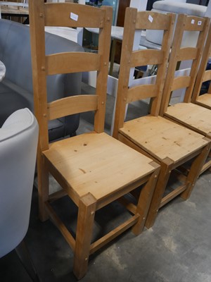 Lot 1034 - Set of 5 pine dining chairs
