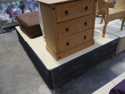 Lot 1059 - Dark grey double divan bed base with...