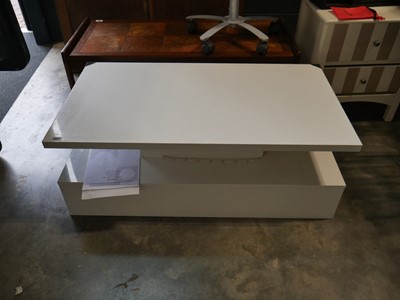 Lot 1082 - Modern white LED light up coffee table with...