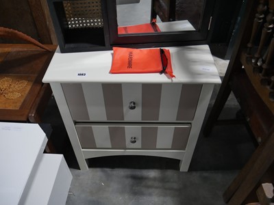 Lot 1083 - White wooden 2 drawer bedside