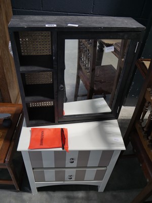 Lot 1084 - Black wooden single door wall mounted bathroom...