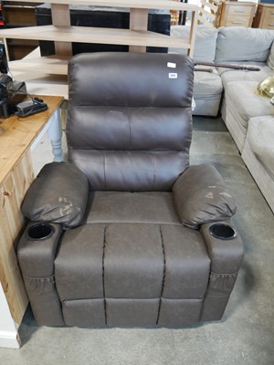 Lot 1088 - Brown leatherette rocking armchair