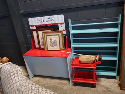 Lot 1090 - Child's wooden play cafe together with...