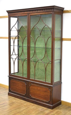 Lot 2 - A 20th century mahogany and astragal glazed...