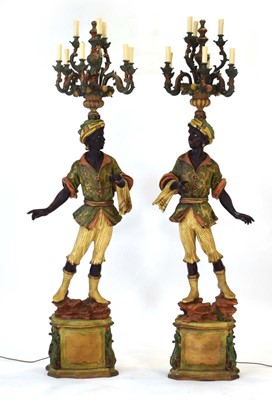 Lot 6 - A pair of late 20th century 'Blackamoor' floor...