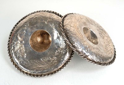 Lot 386 - A pair of Mexican silver novelty ashtrays,...