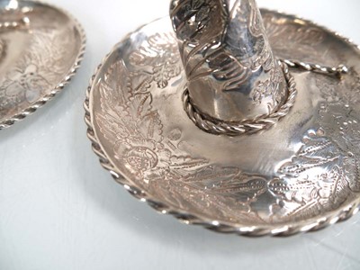 Lot 386 - A pair of Mexican silver novelty ashtrays,...