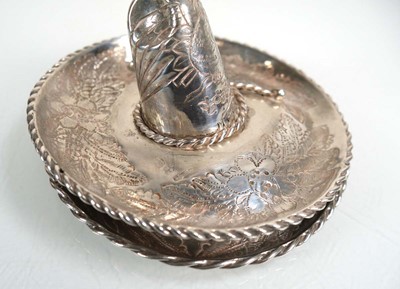 Lot 386 - A pair of Mexican silver novelty ashtrays,...