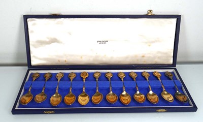 Lot 388 - A set of twelve silver gilt spoons 'The Twelve...