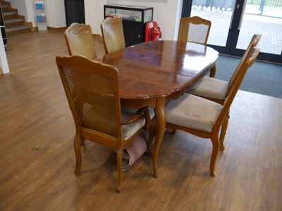 Lot 1101 - Hardwood finish extending dining table with...