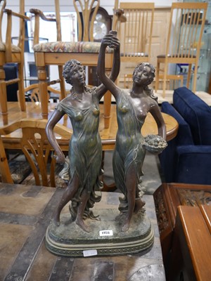 Lot 1108 - Patinated metal art nouveau style ornament...