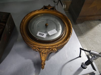 Lot 1112 - Gilt framed barometer, marked 'S. B.' Smiths...
