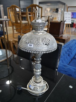 Lot 1117 - Perforated metal Moorish Middle Eastern style...