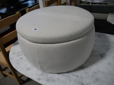 Lot 1120 - Beige upholstered storage footstool