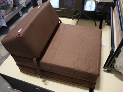 Lot 1140 - Brown upholstered folding seat cushion