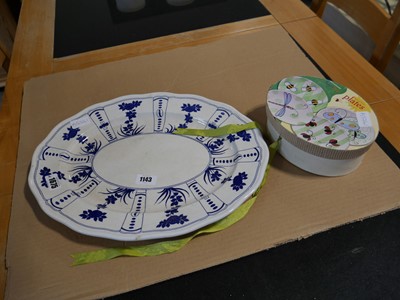 Lot 1143 - Blue and white serving platter and some Navy...