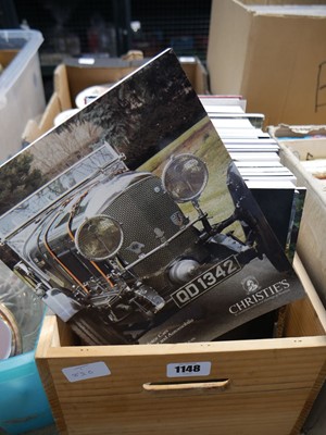 Lot 1148 - Box containing motoring catalogues for Bonhams...