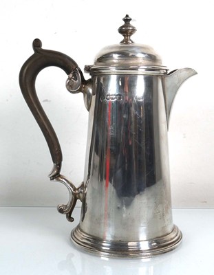 Lot 399 - An Edwardian silver hot water pot of tapered...