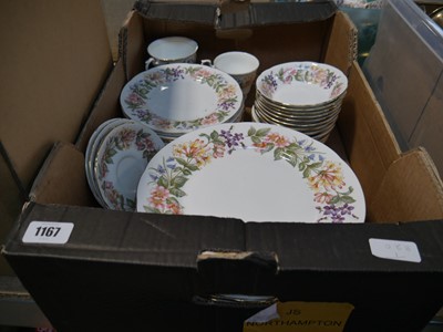 Lot 1167 - Box containing Paragon gilt edged floral part...