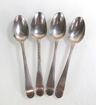 Lot 408 - A set of four Georgian silver bright cut...