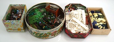 Lot 252 - A group of Britains and other plastic figures...