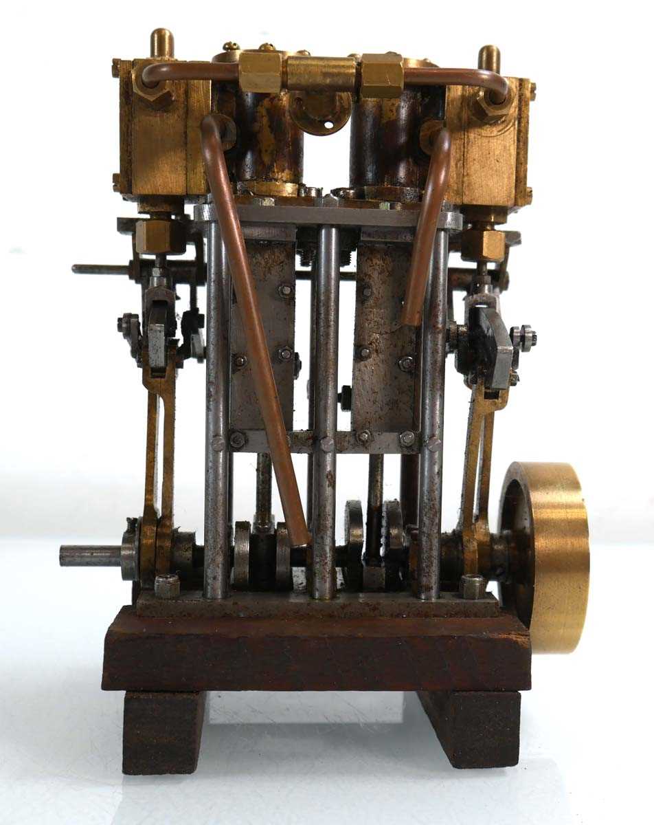 Lot 256 - A vertical twin cylinder stationary steam...