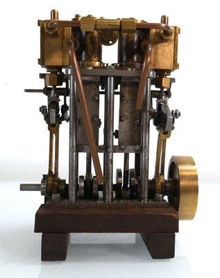 Lot 256 - A vertical twin cylinder stationary steam...
