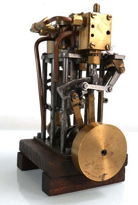 Lot 256 - A vertical twin cylinder stationary steam...