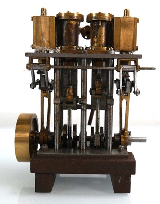 Lot 256 - A vertical twin cylinder stationary steam...