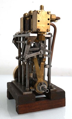 Lot 256 - A vertical twin cylinder stationary steam...