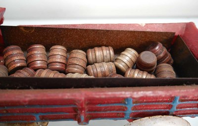 Lot 258 - A cast metal six horse team pulling a barrel...
