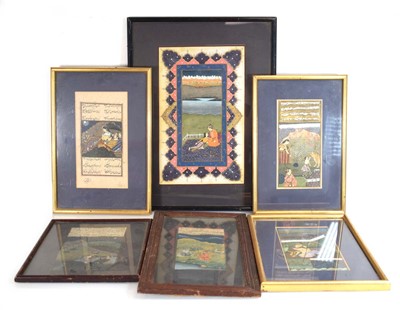 Lot 99 - A group of six Indian gouache illustrations,...