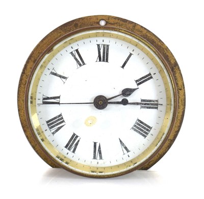 Lot 104 - An early 20th century brass bulkhead timepiece...
