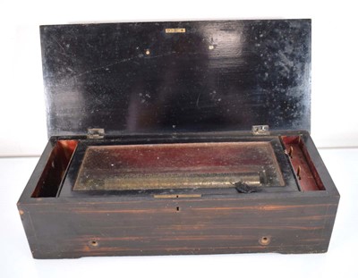 Lot 85 - A 19th century cylinder music box in a walnut,...