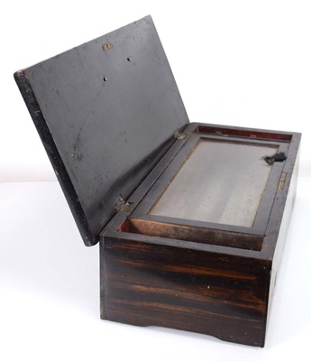 Lot 85 - A 19th century cylinder music box in a walnut,...