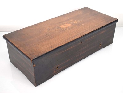 Lot 85 - A 19th century cylinder music box in a walnut,...