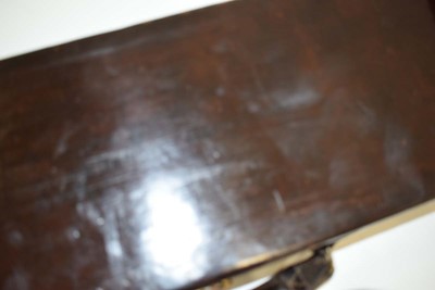 Lot 18 - A leather-covered and brass mounted gun case,...