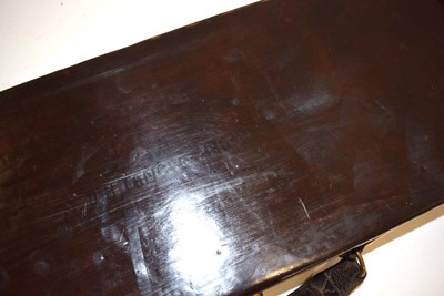 Lot 18 - A leather-covered and brass mounted gun case,...