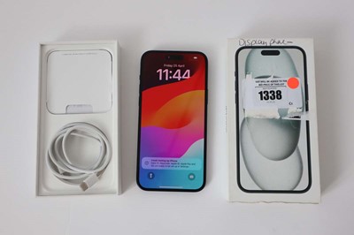 Lot 1338 - Apple iPhone 15 Plus, Black, 128GB, model...